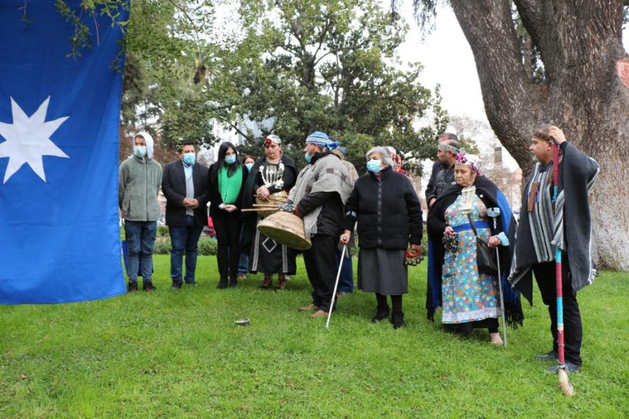 Rinden homenaje a pueblos originarios con izamiento de banderas