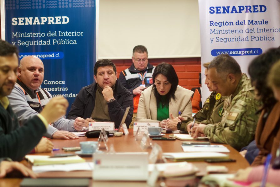 Autoridades realizan reunión de emergencia ante evento meteorológico que se aproxima al Maule